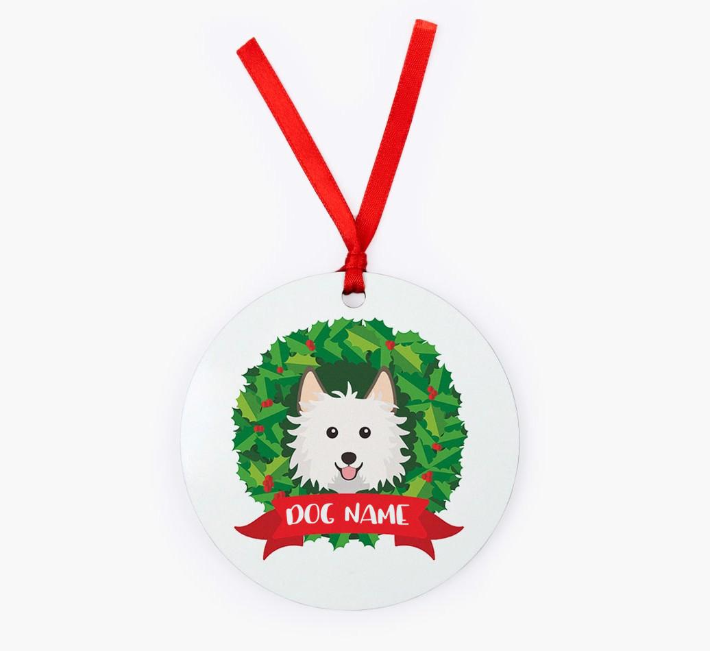 'Wreath' - Personalized {breedFullName} Christmas Decoration