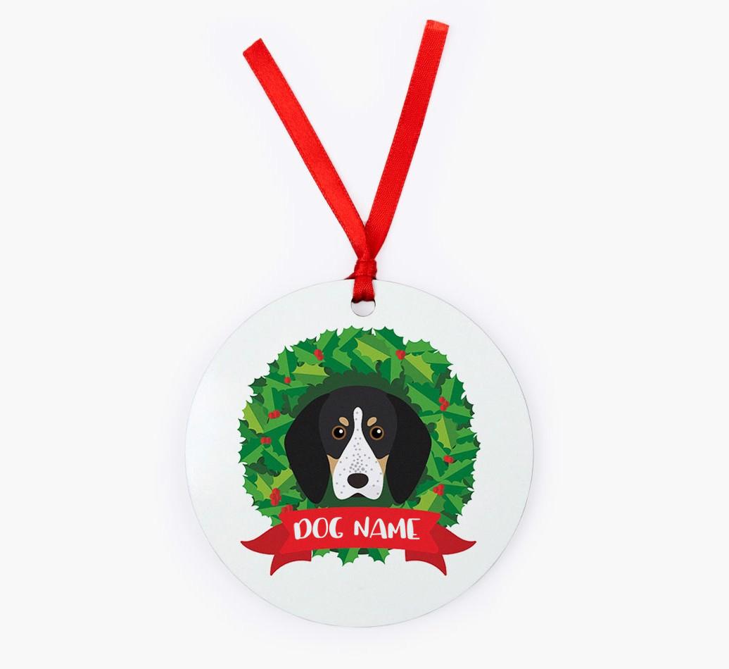 'Wreath' - Personalized {breedFullName} Christmas Decoration
