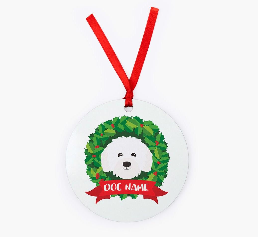 'Wreath' - Personalized {breedFullName} Christmas Decoration