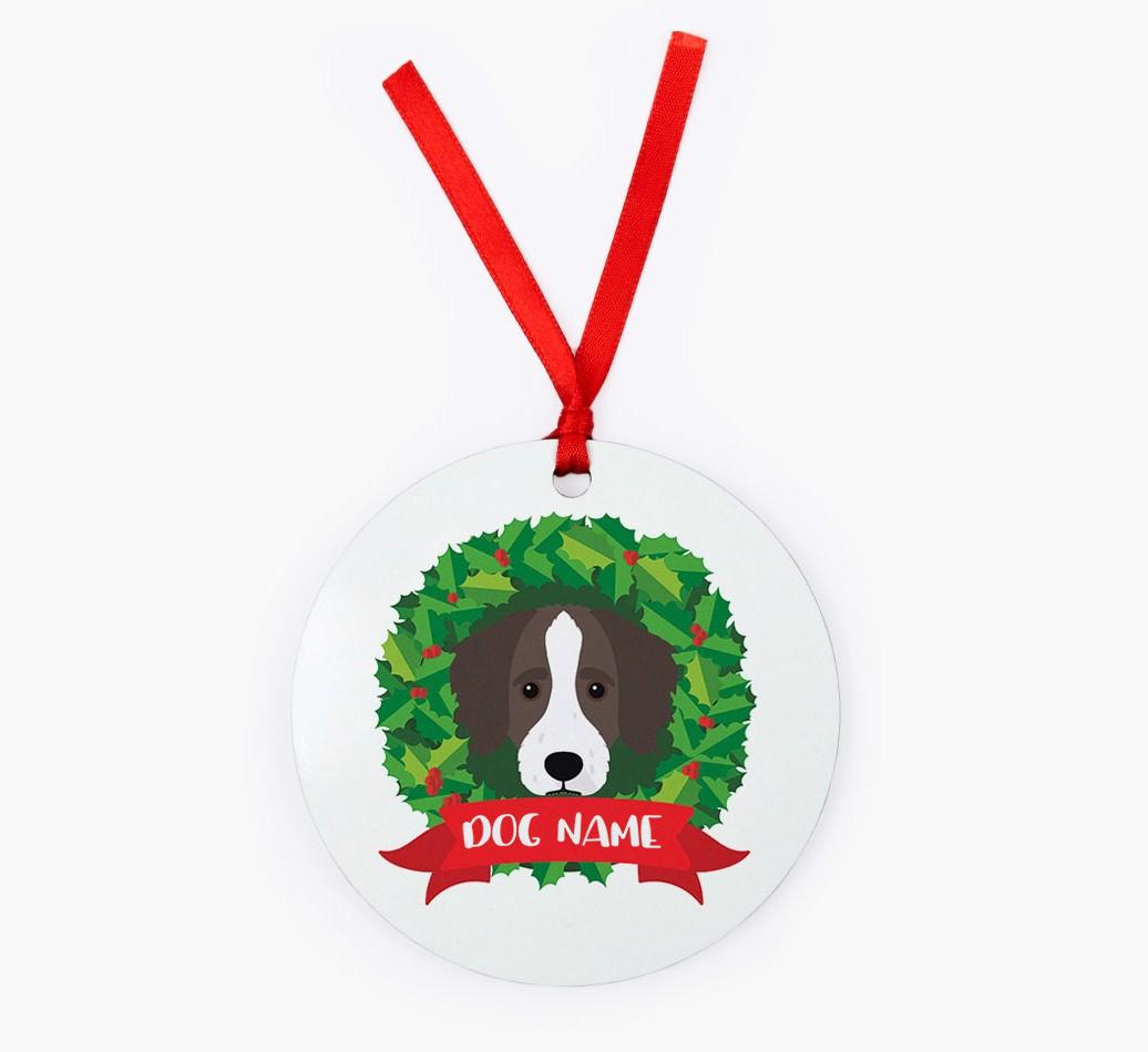 'Wreath' - Personalized {breedFullName} Christmas Decoration