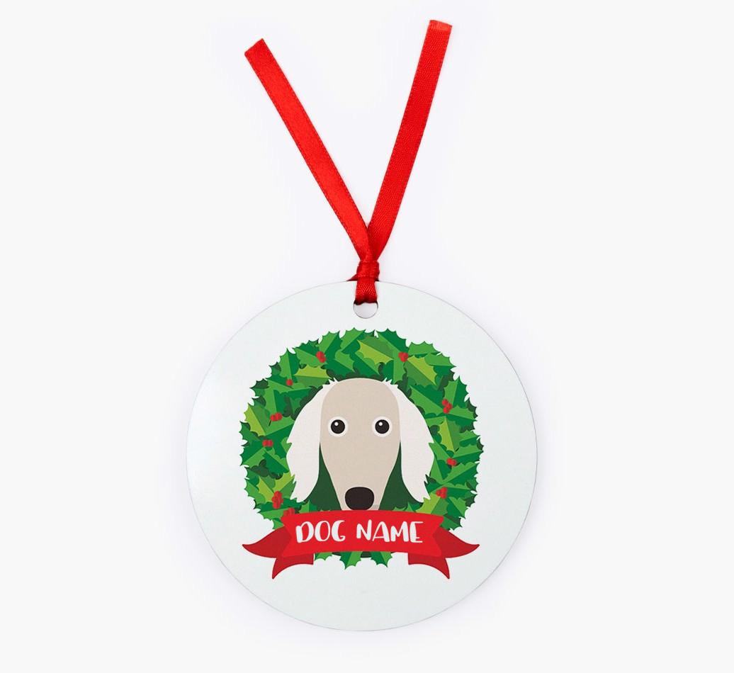 'Wreath' - Personalized {breedFullName} Christmas Decoration