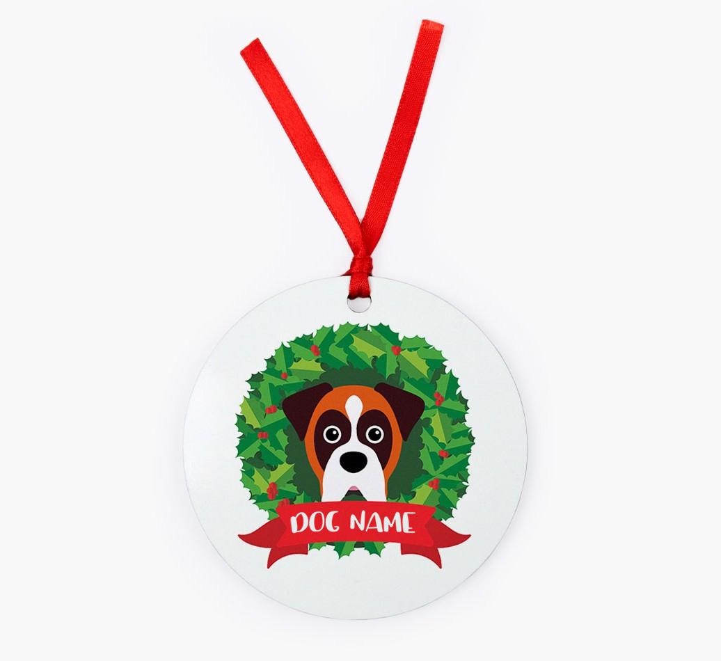 'Wreath' - Personalized {breedFullName} Christmas Decoration