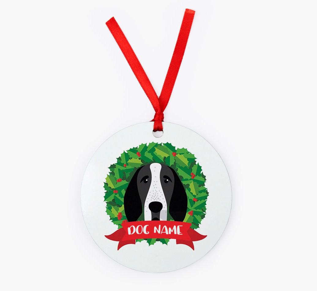 'Wreath' - Personalized {breedFullName} Christmas Decoration