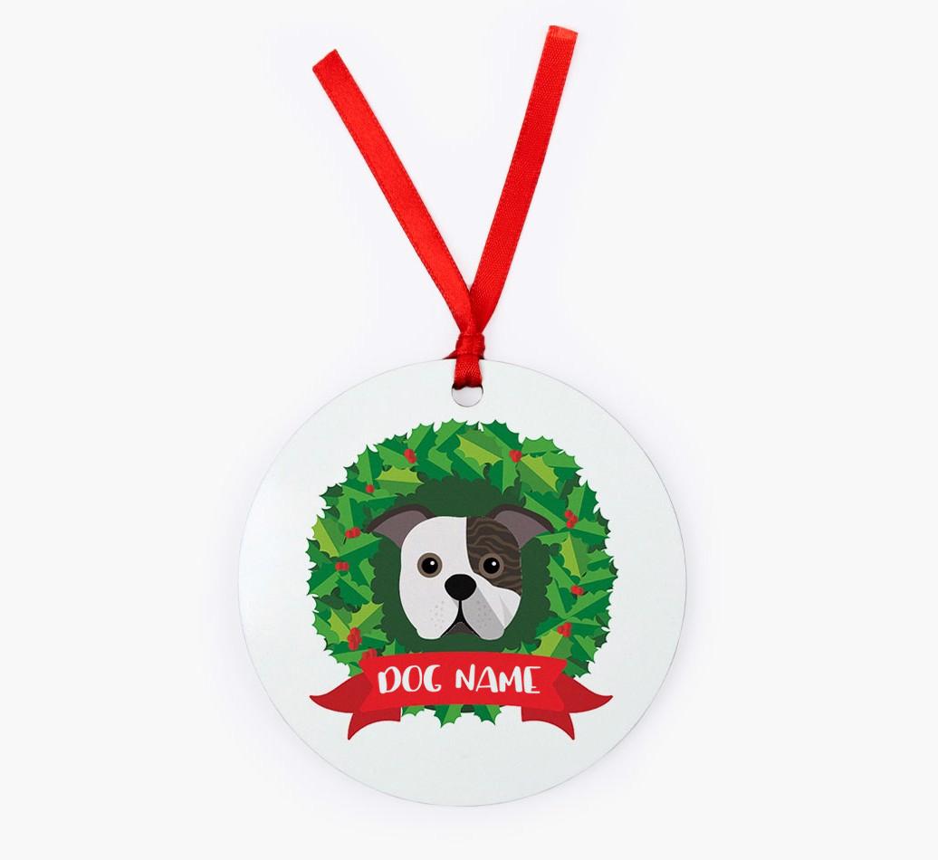 'Wreath' - Personalized {breedFullName} Christmas Decoration