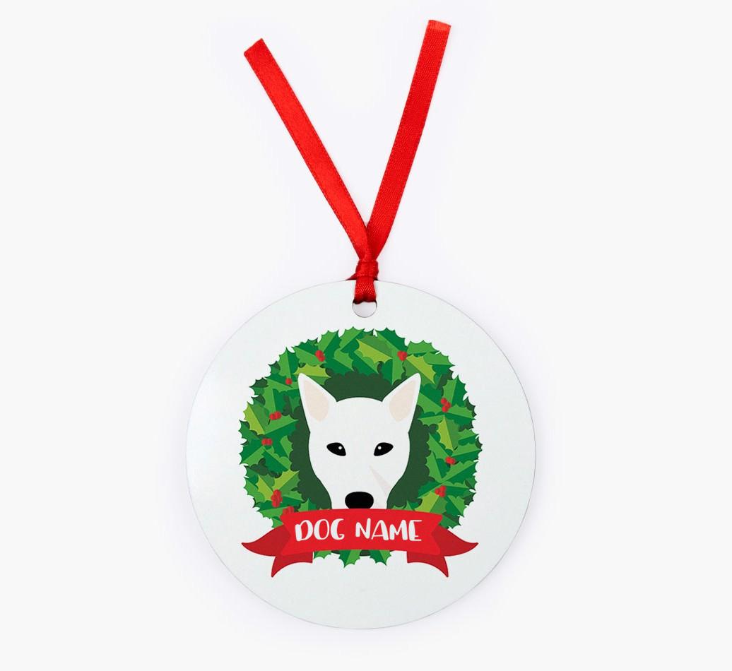 'Wreath' - Personalized {breedFullName} Christmas Decoration