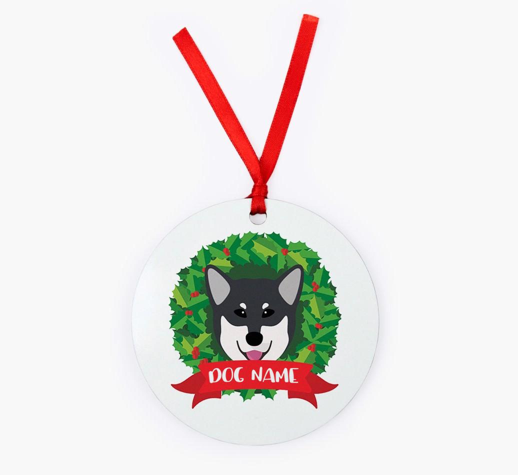 'Wreath' - Personalized {breedFullName} Christmas Decoration