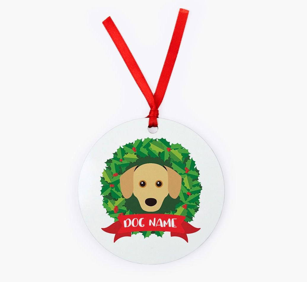 'Wreath' - Personalized {breedFullName} Christmas Decoration