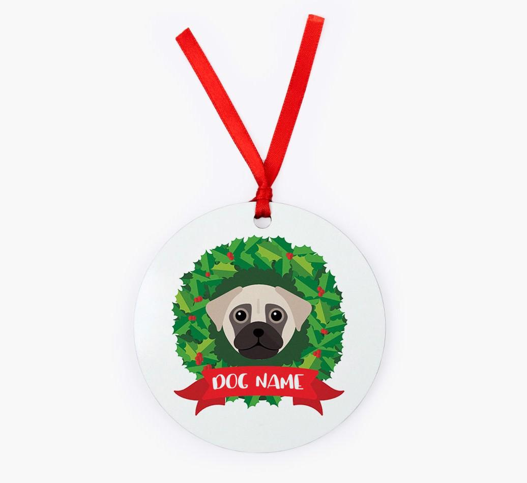 'Wreath' - Personalized {breedFullName} Christmas Decoration