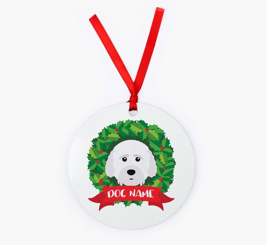 'Wreath' - Personalized {breedFullName} Christmas Decoration