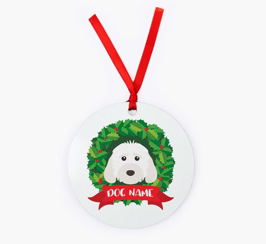 'Wreath' - Personalized {breedFullName} Christmas Decoration