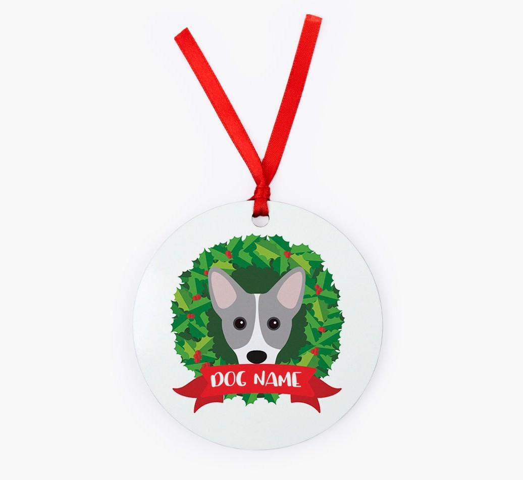 'Wreath' - Personalized {breedFullName} Christmas Decoration