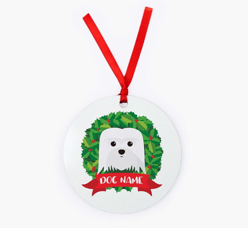 'Wreath' - Personalized {breedFullName} Christmas Decoration