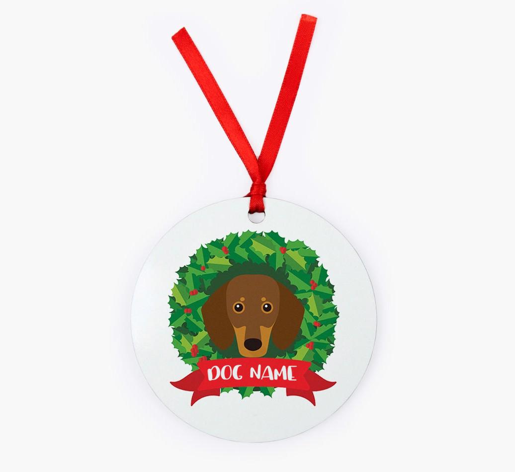 'Wreath' - Personalized {breedFullName} Christmas Decoration