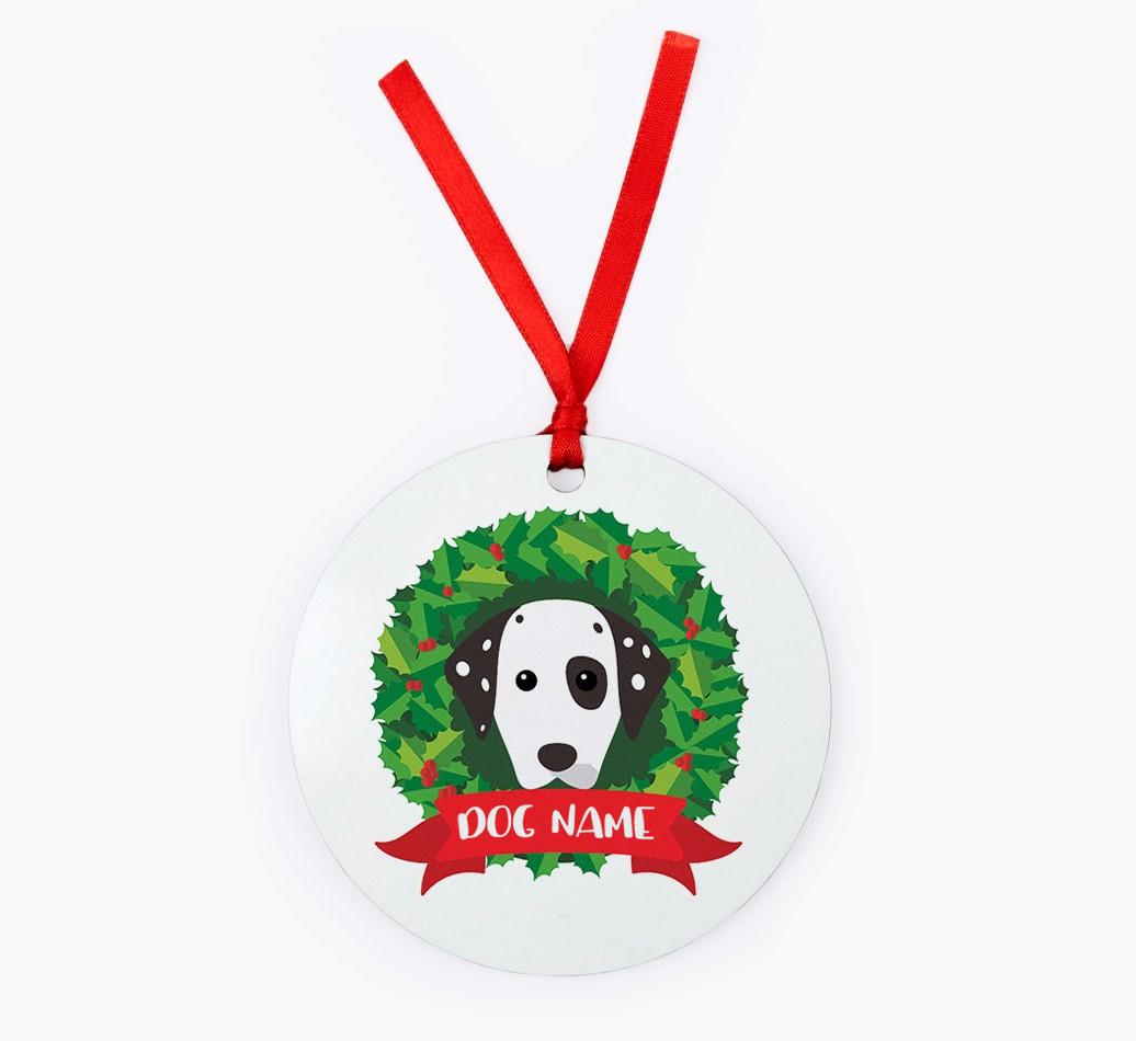 'Wreath' - Personalized {breedFullName} Christmas Decoration