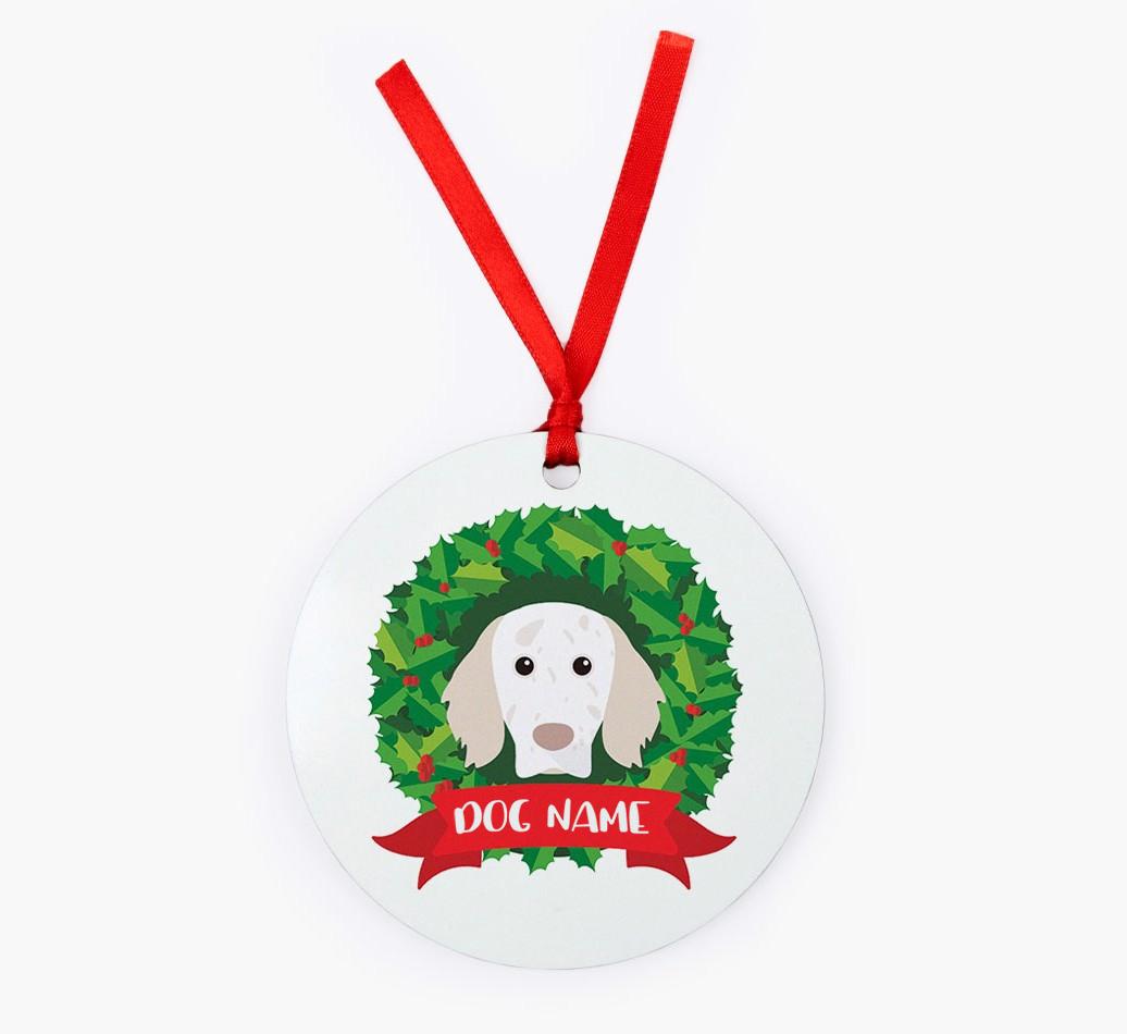 'Wreath' - Personalized {breedFullName} Christmas Decoration