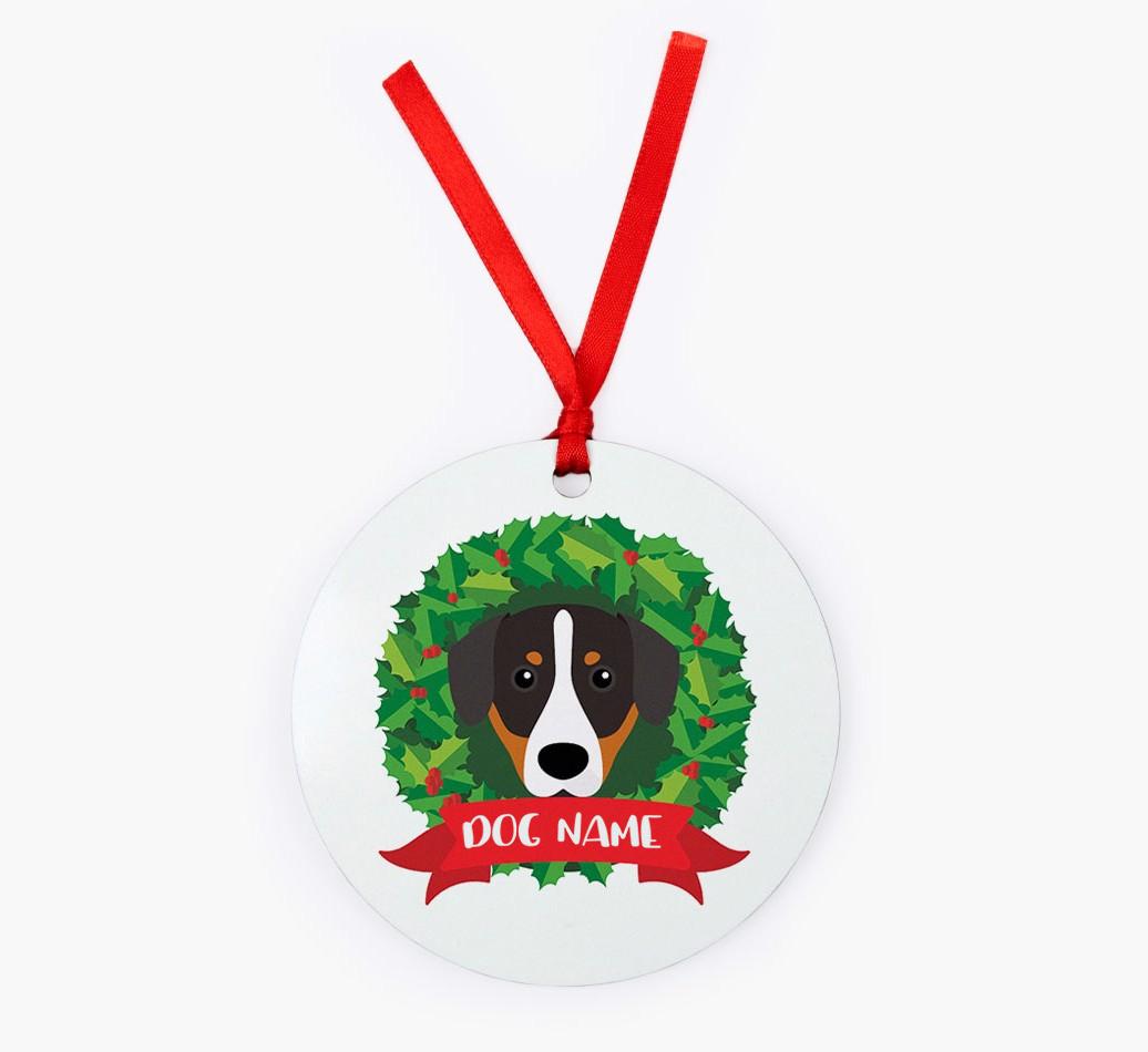 'Wreath' - Personalized {breedFullName} Christmas Decoration