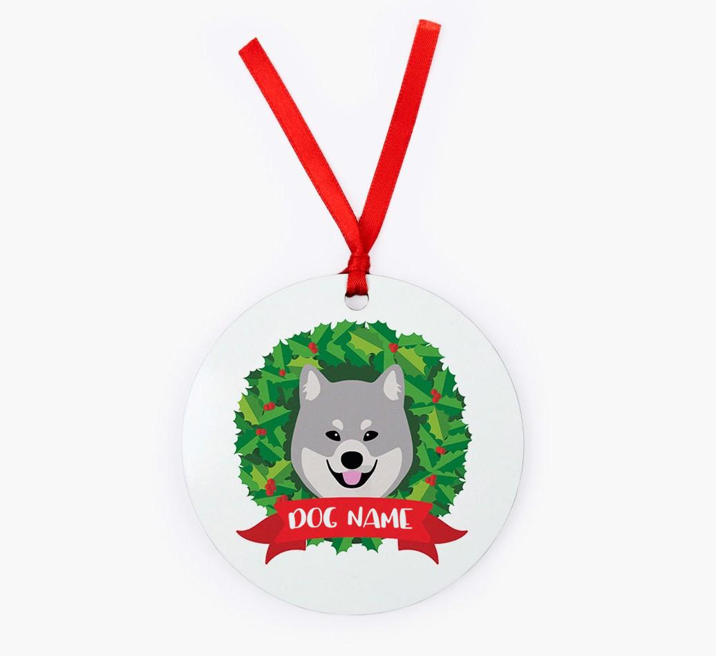 'Wreath' - Personalized {breedFullName} Christmas Decoration