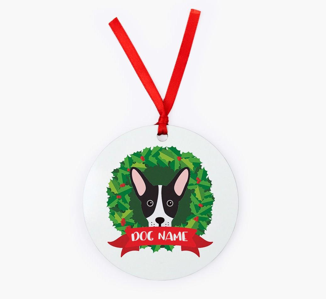 'Wreath' - Personalized {breedFullName} Christmas Decoration