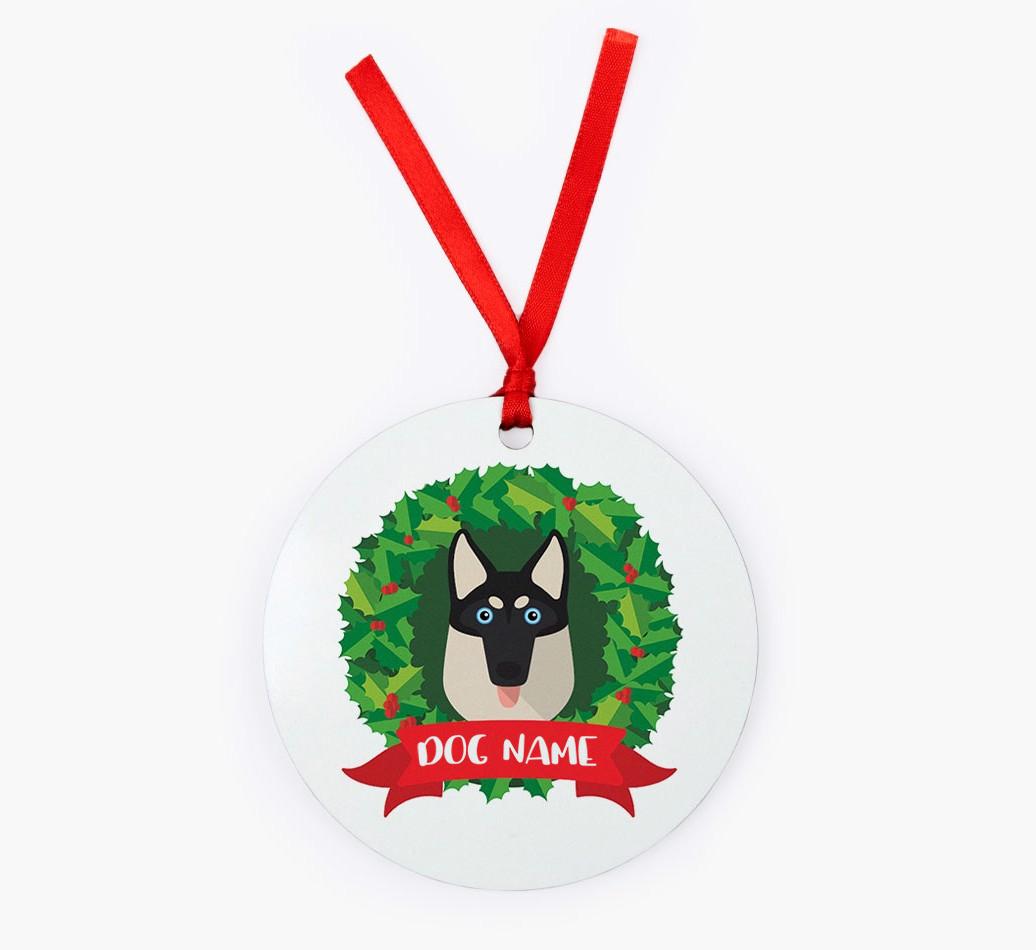 'Wreath' - Personalized {breedFullName} Christmas Decoration