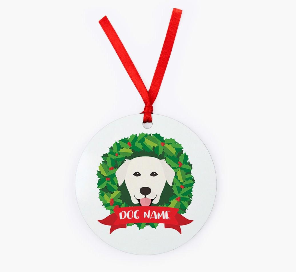 'Wreath' - Personalized {breedFullName} Christmas Decoration