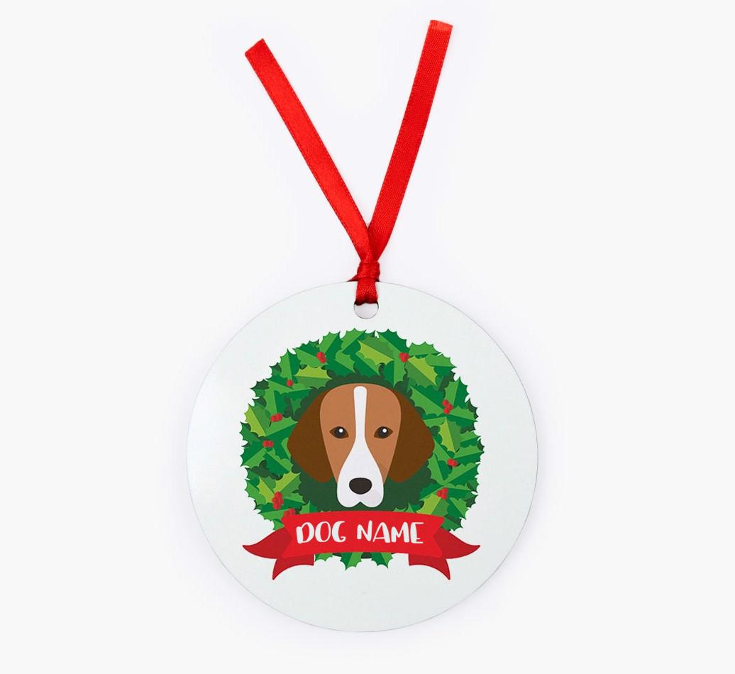 'Wreath' - Personalized {breedFullName} Christmas Decoration
