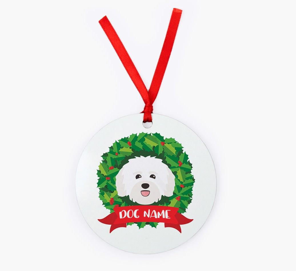 'Wreath' - Personalized {breedFullName} Christmas Decoration