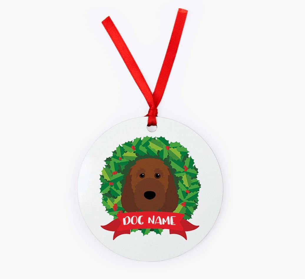 'Wreath' - Personalized {breedFullName} Christmas Decoration