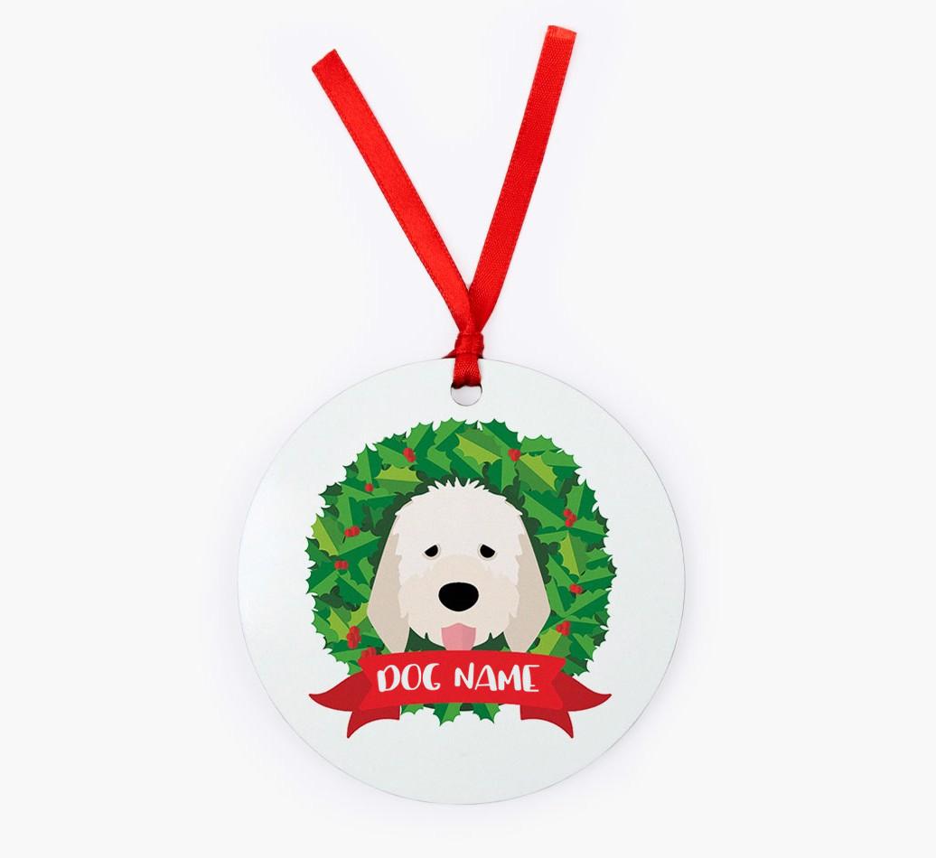 'Wreath' - Personalized {breedFullName} Christmas Decoration