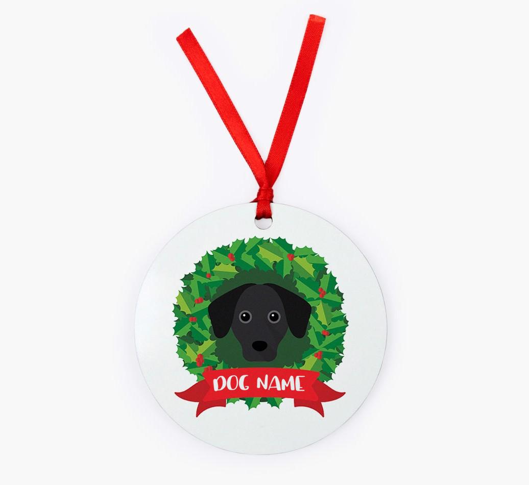 'Wreath' - Personalized {breedFullName} Christmas Decoration