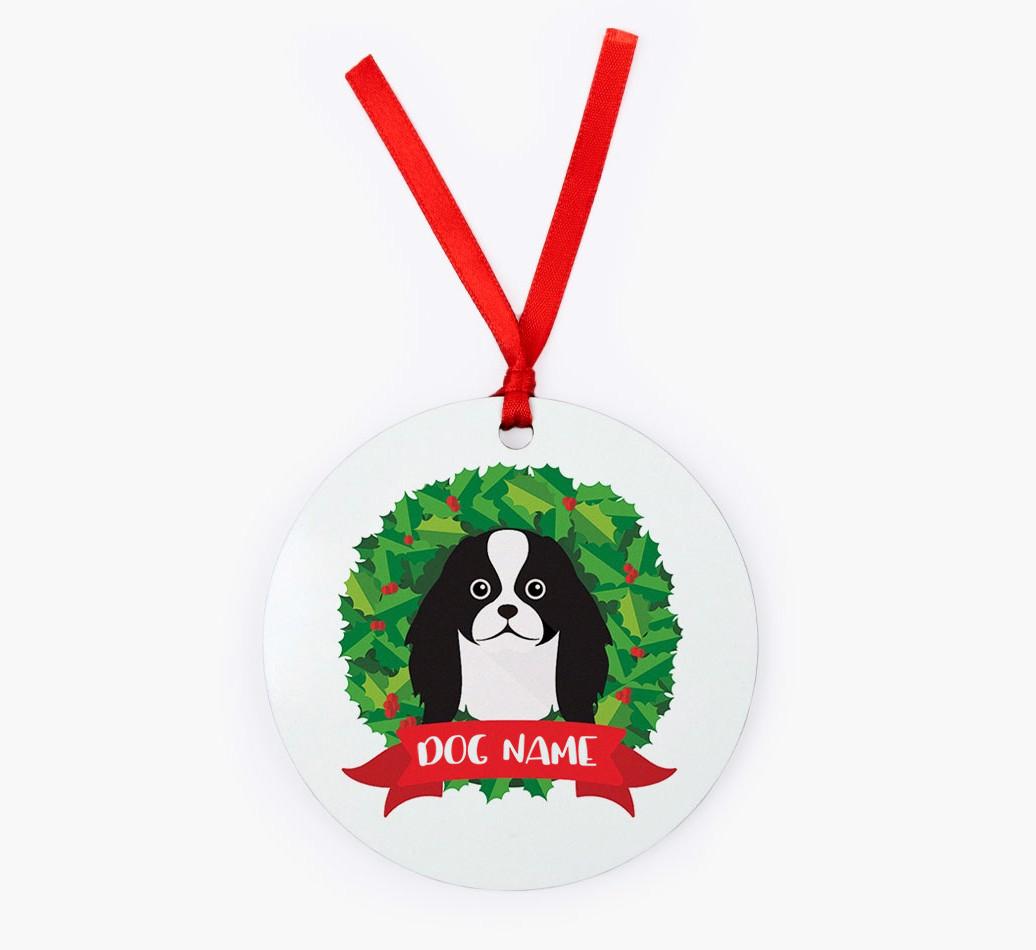 'Wreath' - Personalized {breedFullName} Christmas Decoration