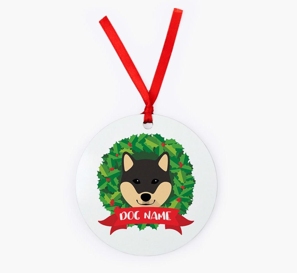 'Wreath' - Personalized {breedFullName} Christmas Decoration