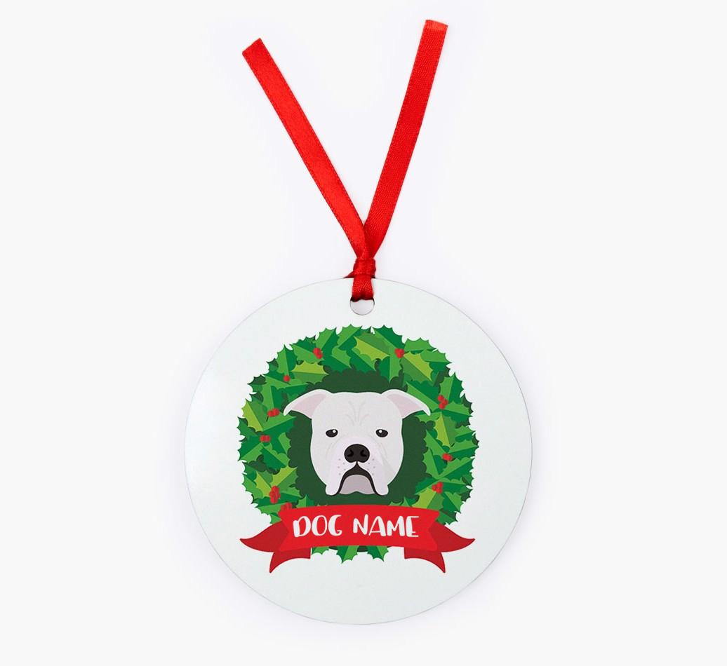 'Wreath' - Personalized {breedFullName} Christmas Decoration