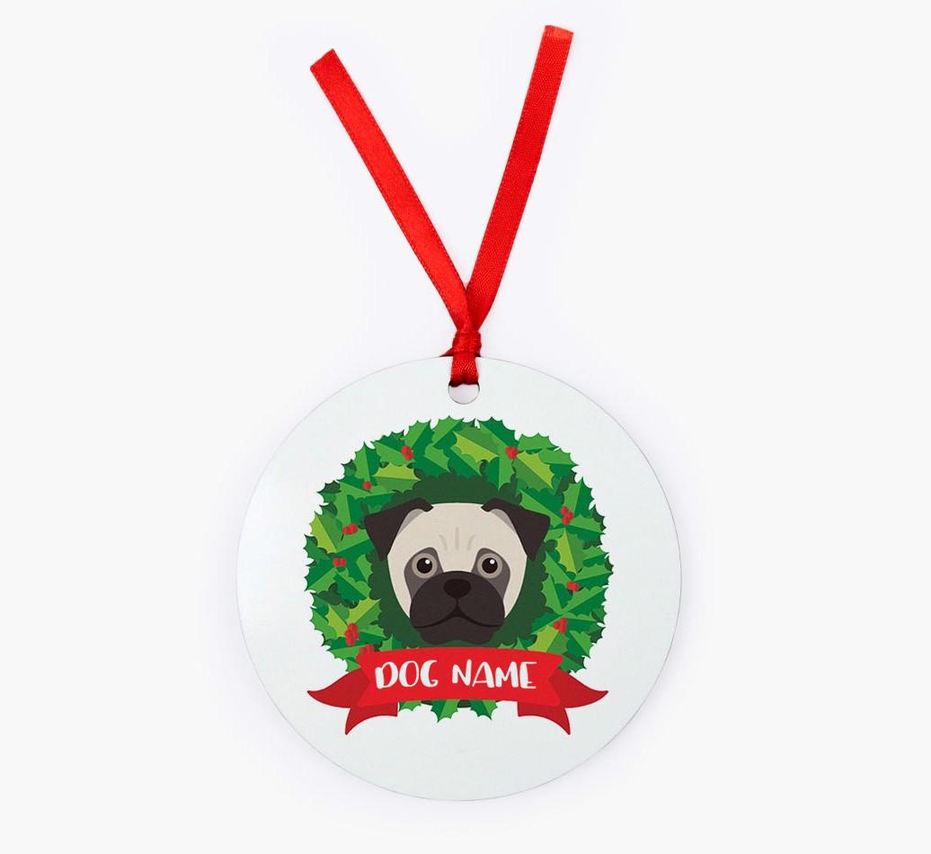 'Wreath' - Personalized {breedFullName} Christmas Decoration