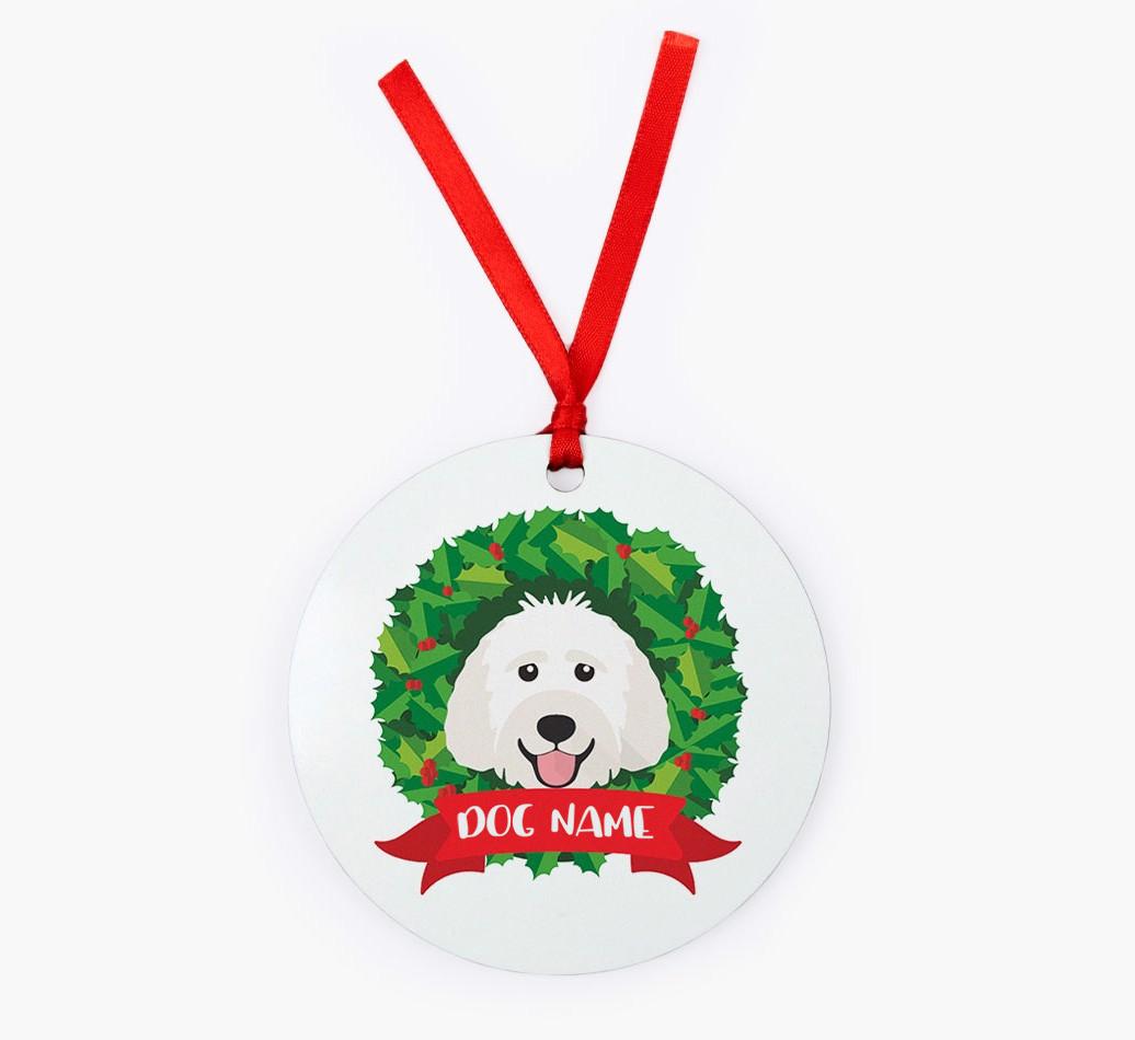 'Wreath' - Personalized {breedFullName} Christmas Decoration