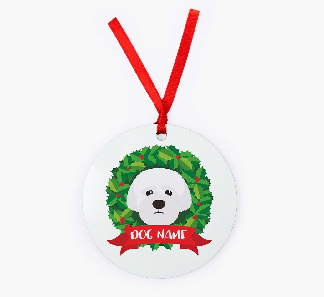 'Wreath' - Personalized {breedFullName} Christmas Decoration