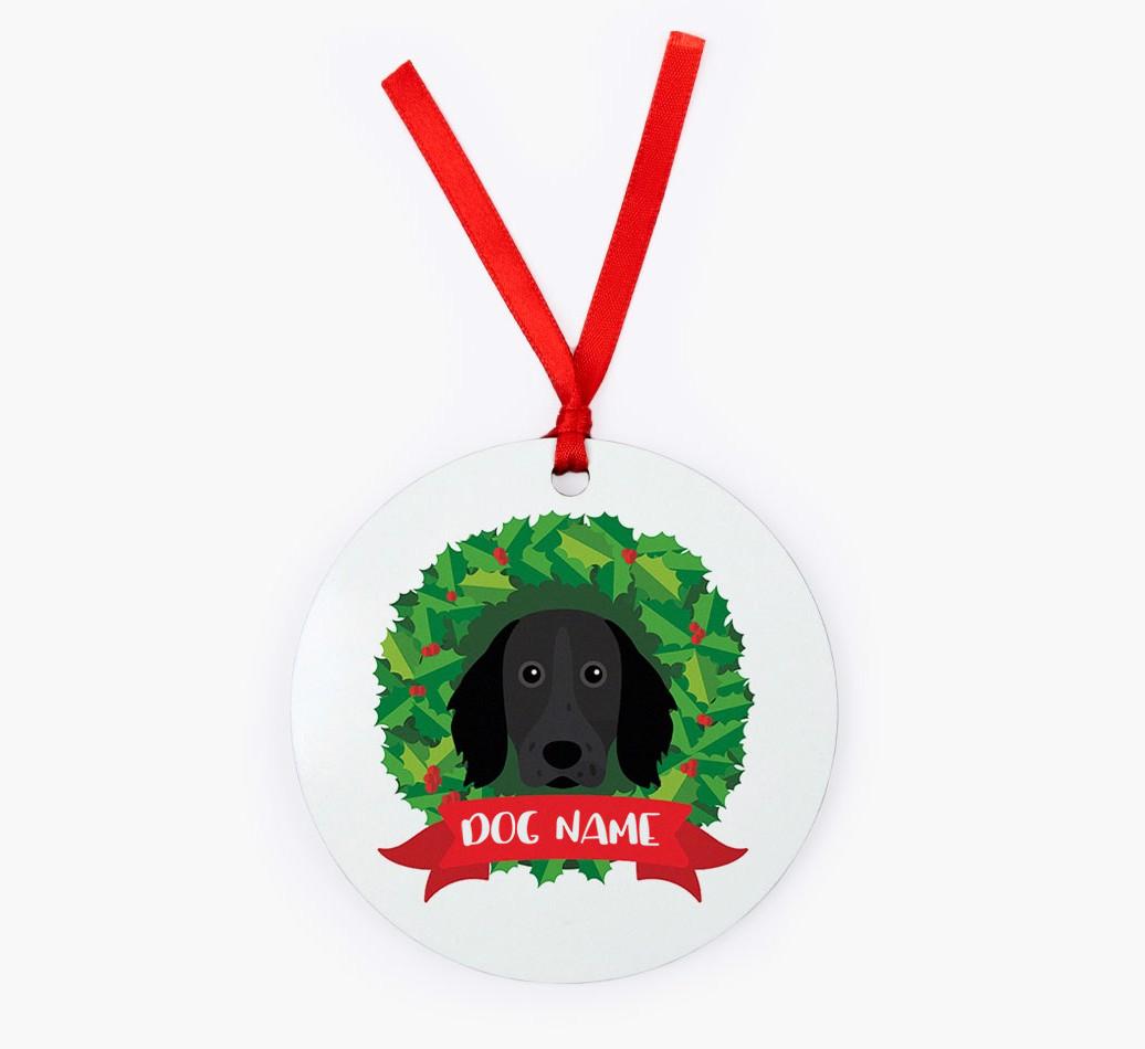 'Wreath' - Personalized {breedFullName} Christmas Decoration