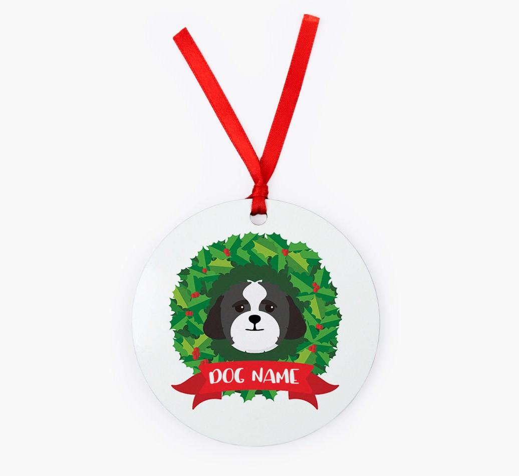 'Wreath' - Personalized {breedFullName} Christmas Decoration