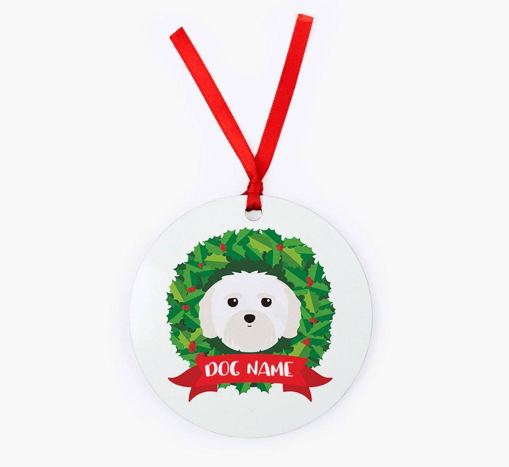 'Wreath' - Personalized {breedFullName} Christmas Decoration
