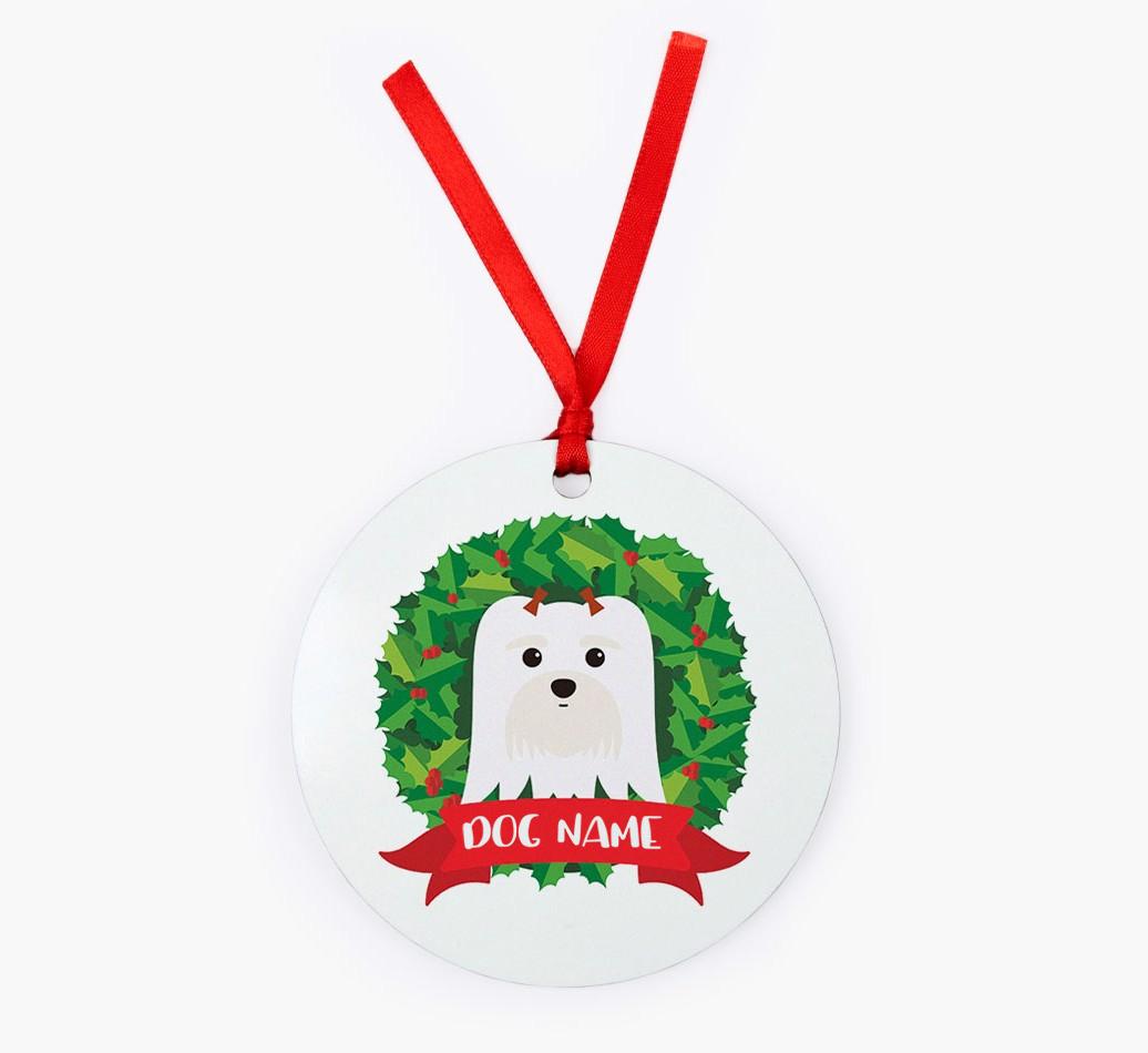 'Wreath' - Personalized {breedFullName} Christmas Decoration