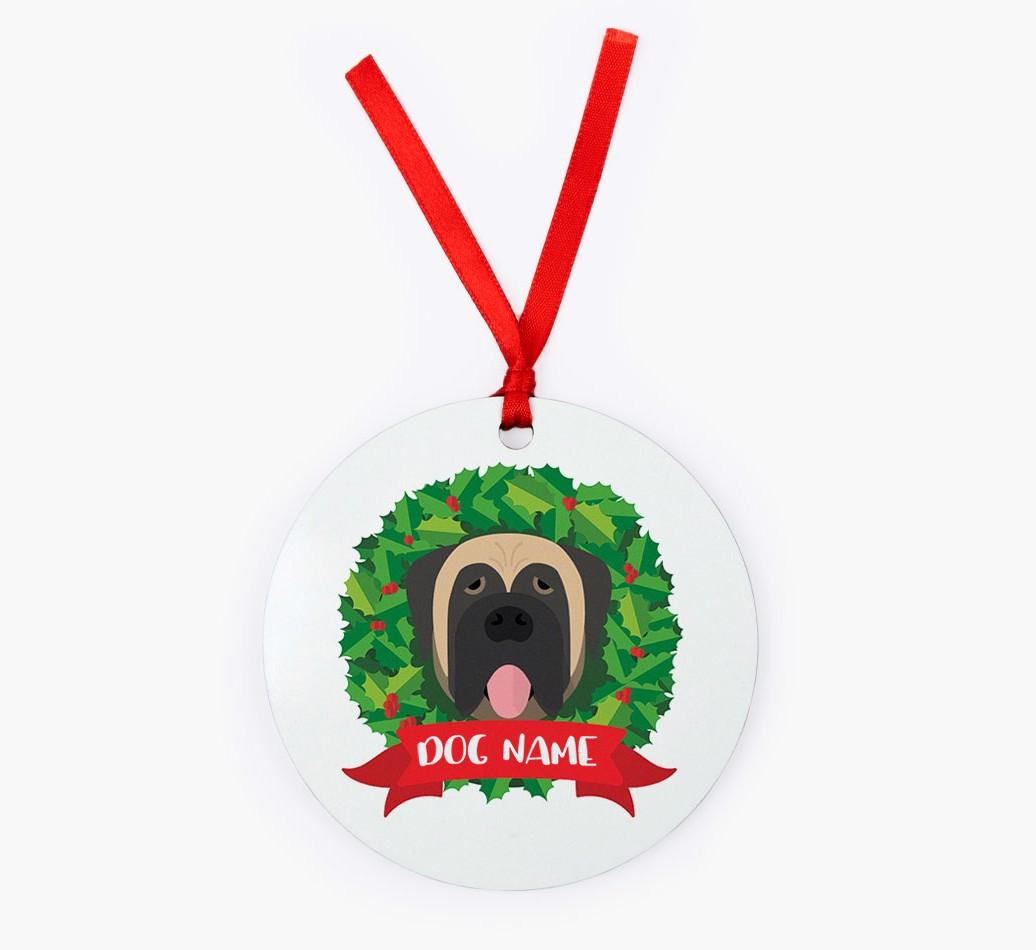 'Wreath' - Personalized {breedFullName} Christmas Decoration