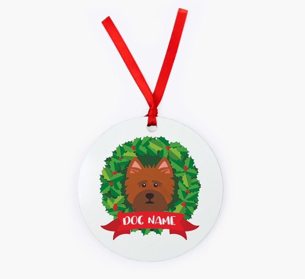 'Wreath' - Personalized {breedFullName} Christmas Decoration