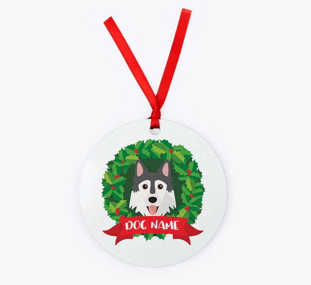 'Wreath' - Personalized {breedFullName} Christmas Decoration
