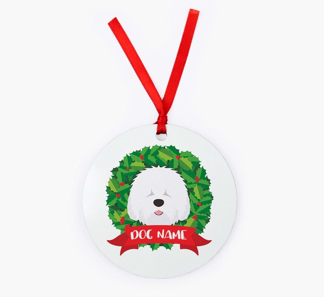 'Wreath' - Personalized {breedFullName} Christmas Decoration
