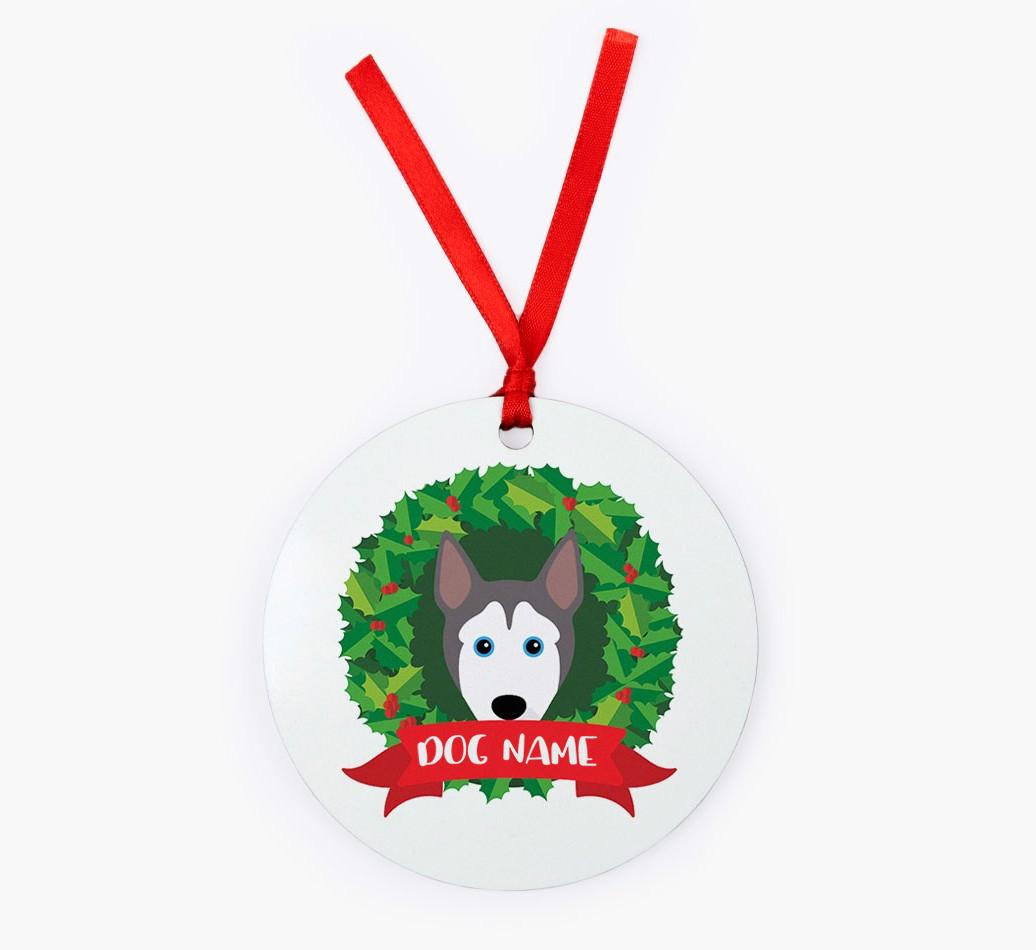'Wreath' - Personalized {breedFullName} Christmas Decoration