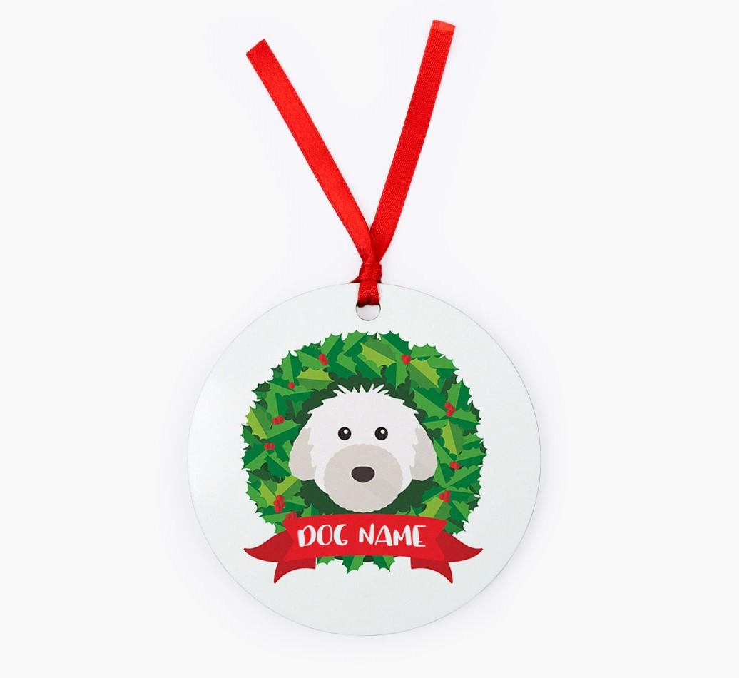 'Wreath' - Personalized {breedFullName} Christmas Decoration
