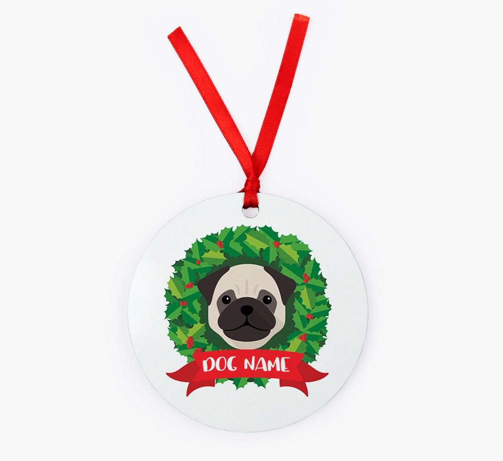 'Wreath' - Personalized {breedFullName} Christmas Decoration