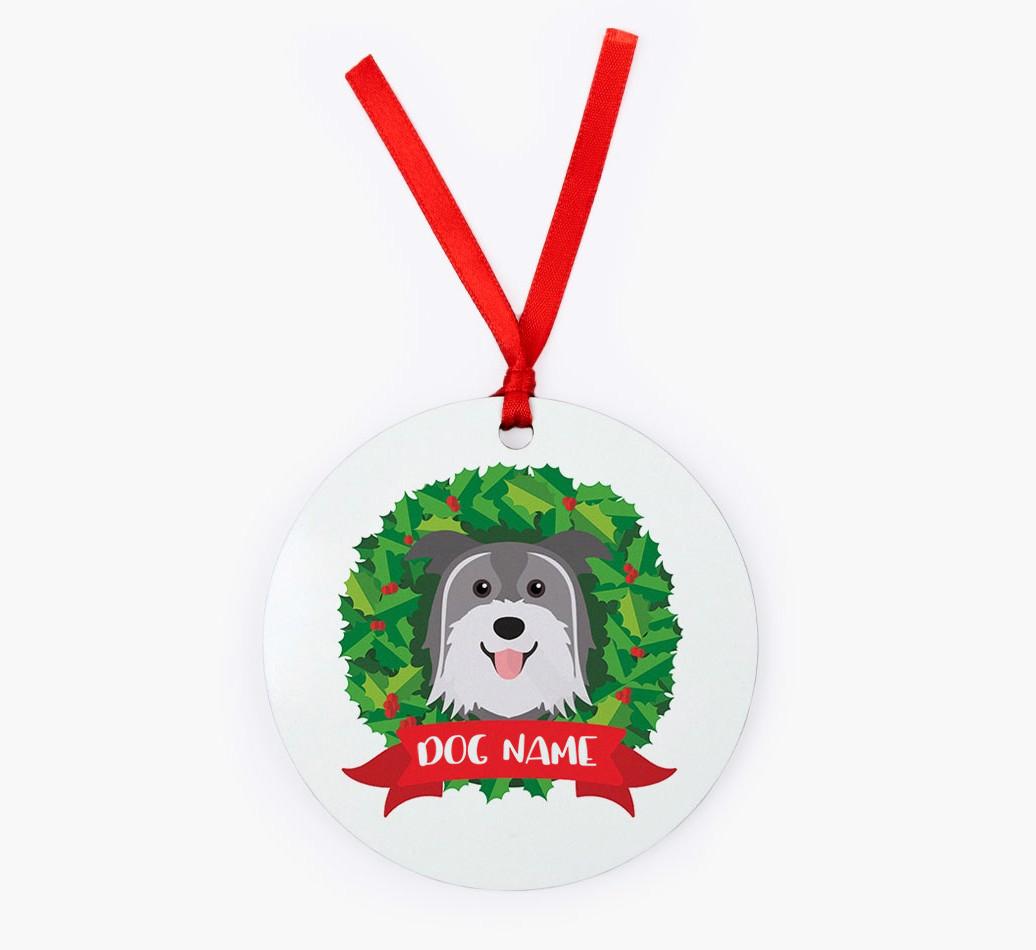 'Wreath' - Personalized {breedFullName} Christmas Decoration