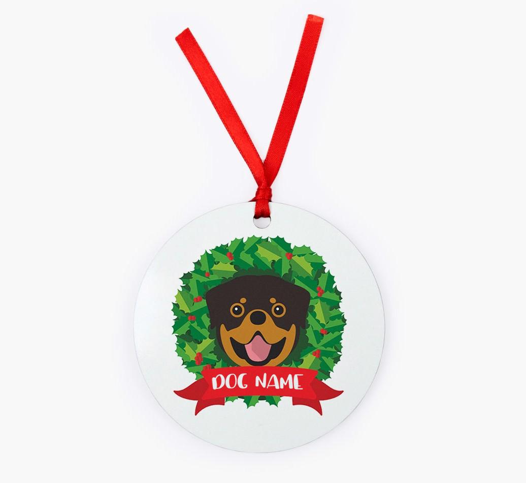 'Wreath' - Personalized {breedFullName} Christmas Decoration