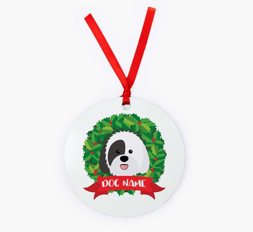 'Wreath' - Personalized {breedFullName} Christmas Decoration