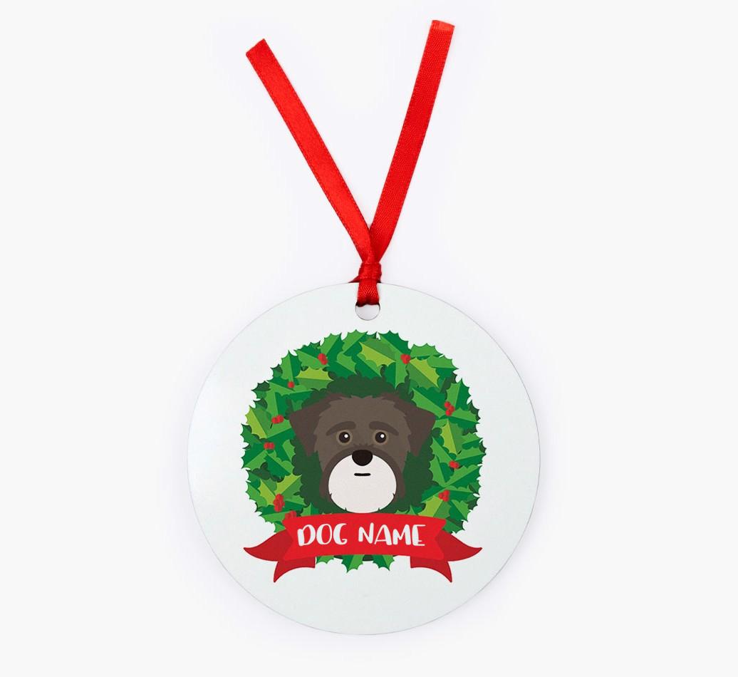'Wreath' - Personalized {breedFullName} Christmas Decoration